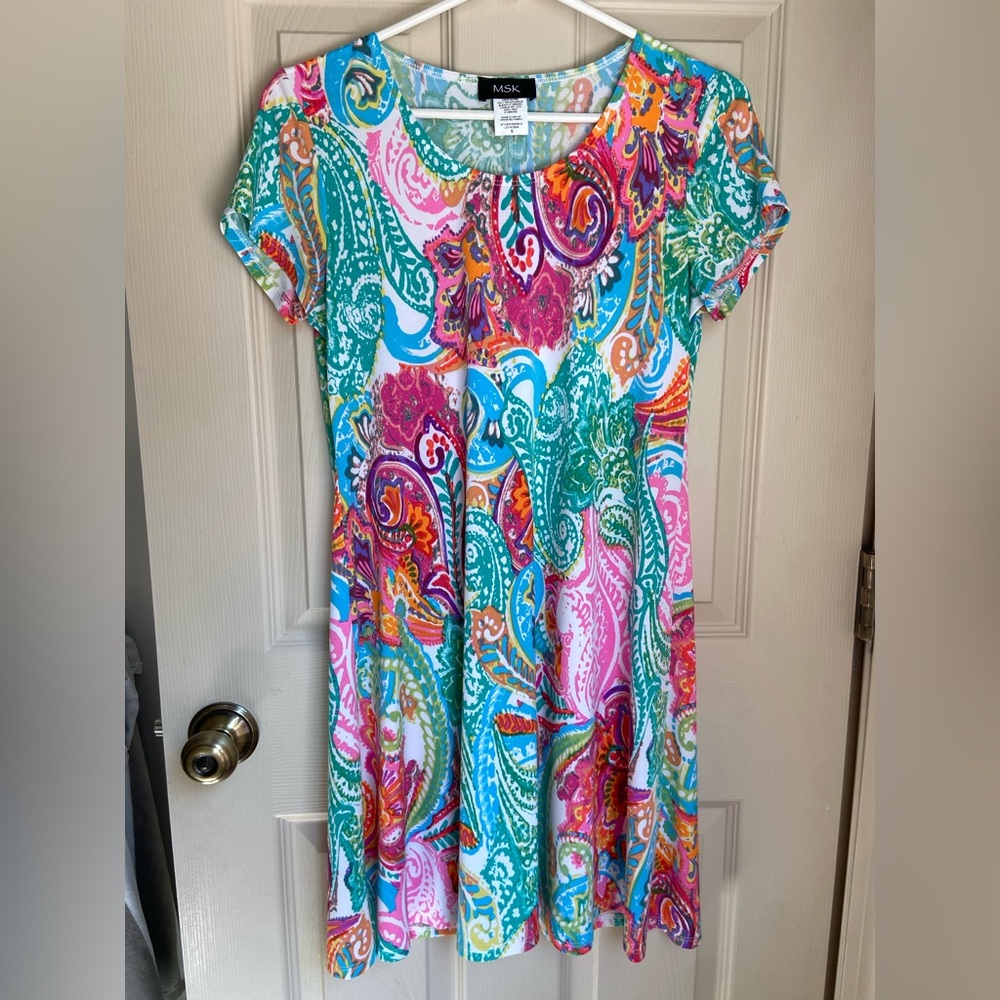 MSK Multicolor Paisley Dress